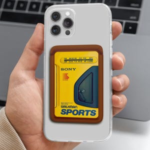 Lecteur audio-cassette rétro vintage Walkman Portefeuille Magsafe Porte-cartes magnétique en cuir pour iPhone 16 15 14 13 12 11 Smartphone