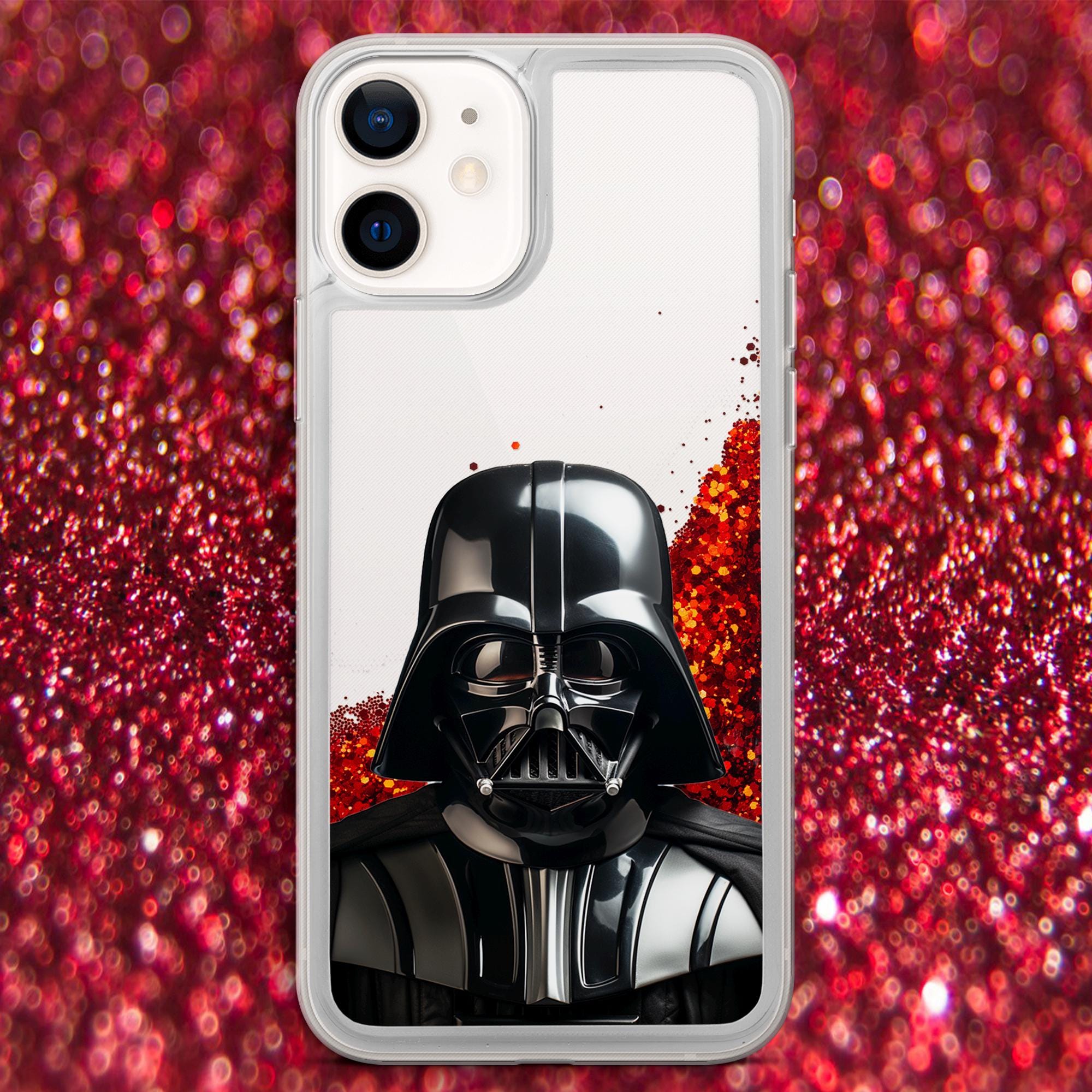 Star Galaxy Dark Sith Darth Vader Transparent Liquid Glitter Phone Case
