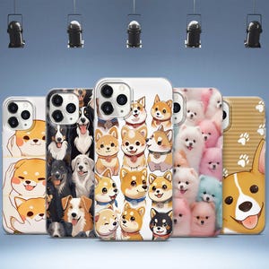 Puppies Phone Case Cartoon Dog Cover For iPhone 16 15 14 13 12 11 X Anime Samsung Galaxy Case S25 S24 S23 S22 S21 S20 Pixel Phone Case