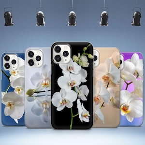White Orchid Phone Case Floral Cover For iPhone 16 15 14 13 12 11 X For Samsung Galaxy S25 S24 S23 S22 S21 S20 For GooglePixel 9 ProXL 8 Pro