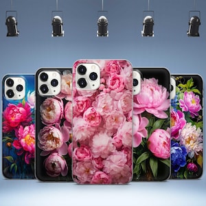 Pfingstrosen Telefon Fall Floral Abdeckung für iPhone 16 15 14 13 12 11 X für Samsung Galaxy S25 S24 S23 S22 S21 S20 für GooglePixel 9 Pro XL 8 Pro