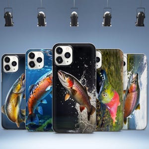 Lachs Handy Fall Angeln Abdeckung für iPhone 16 15 14 13 12 11 X für Samsung Galaxy S25 Ultra S24 Plus S23 FE S22 S21 S20 GooglePixel 9 Pro XL