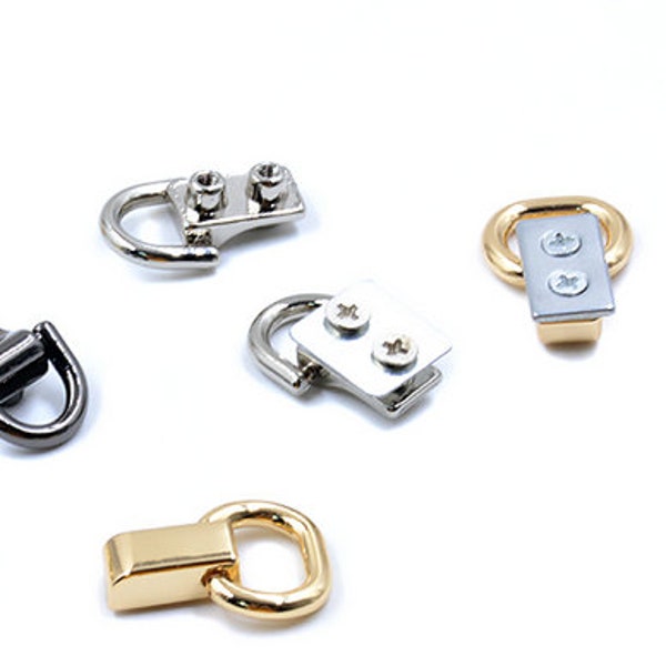 4 Stück Taschen-Kettengurt-Verbinder, Lederclip, Metallschlaufe, Kettenverbinder mit 10 mm D-Ring CC-048
