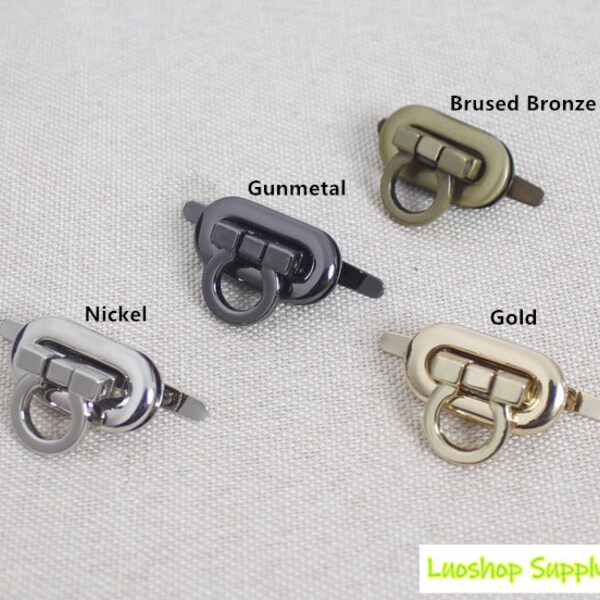 Luxury Small Lock,DIY Latch,Metal Closure for Bag Accessories,Purse Feet Lock 15x30mm 1pc LK-045