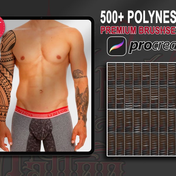 500+ Polynesian Tattoo Brushes for Procreate, Tribal Stamp, Tattoo Stamps, Tattoo Brush