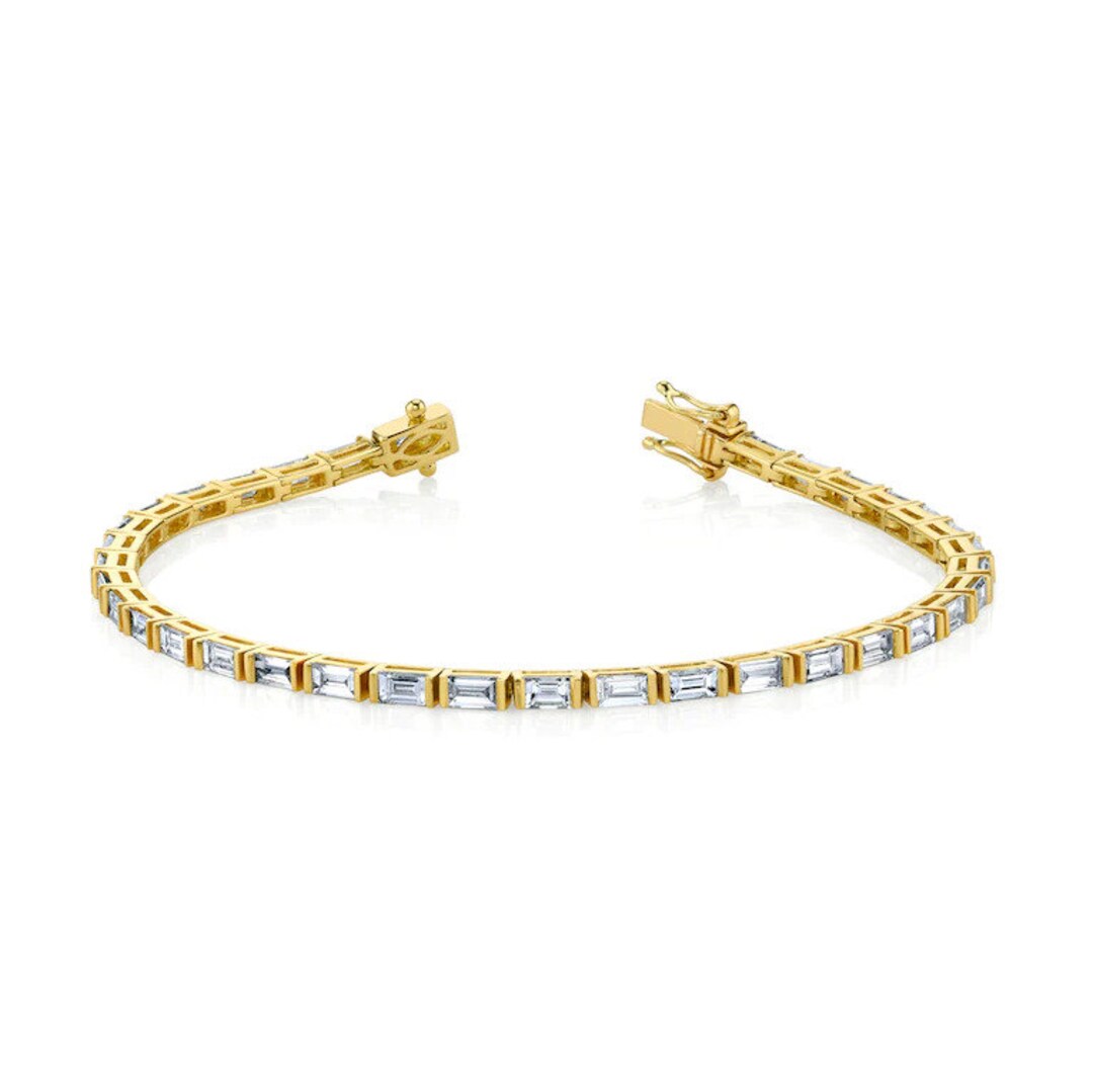 Dainty Baguette CZ Tennis Bracelet main image 1