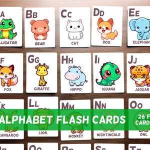 Cute Alphabet flash cards Animal Printable preschool cards, Alphabet cards  Montessori Cards,  Early learning resource, Classroom Decor