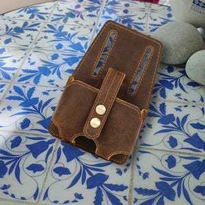 Custodia per metro a nastro in pelle di vacchetta con incisione personalizzata, borsa porta metro a nastro portatile con costruzione personalizzata, regalo unico