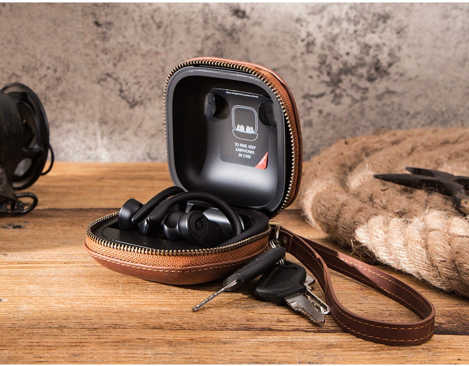 Wooden Earphone Holder Earbud Cord Organizer Headphone Case