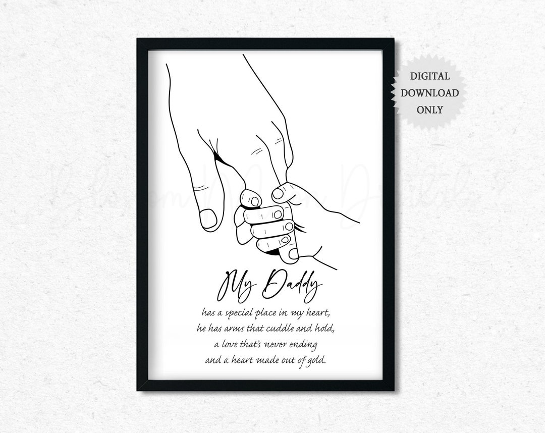 Daddy Father's Day Hands Printable Digital Image JPG Gift Present Idea ...
