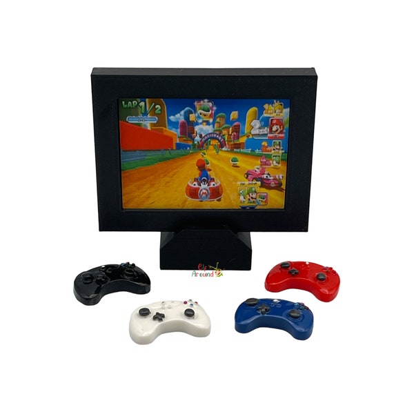 Gaming TV for Elf | Read Description - Controllers in Separate Listing | Gamer Elf | Elf Size Video Games | Elf Accessories | Elf Props