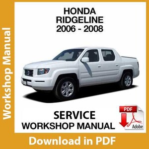 2006 2007 2008 Honda Ridgeline Shop Service Repair Manual - Foto 2