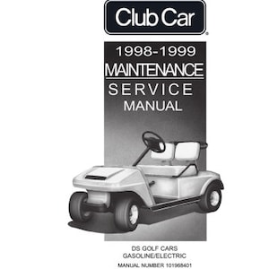 Club Car 1998-1999 DS メンテナンス サービス マニュアル リペアブック PDF ガソリン / 電気