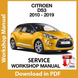 Manuel d'atelier Citroën Ds3 (2010 2011 2012 2013 2014 2015 2016 2017 2018 2019) PDF Manuel de réparation