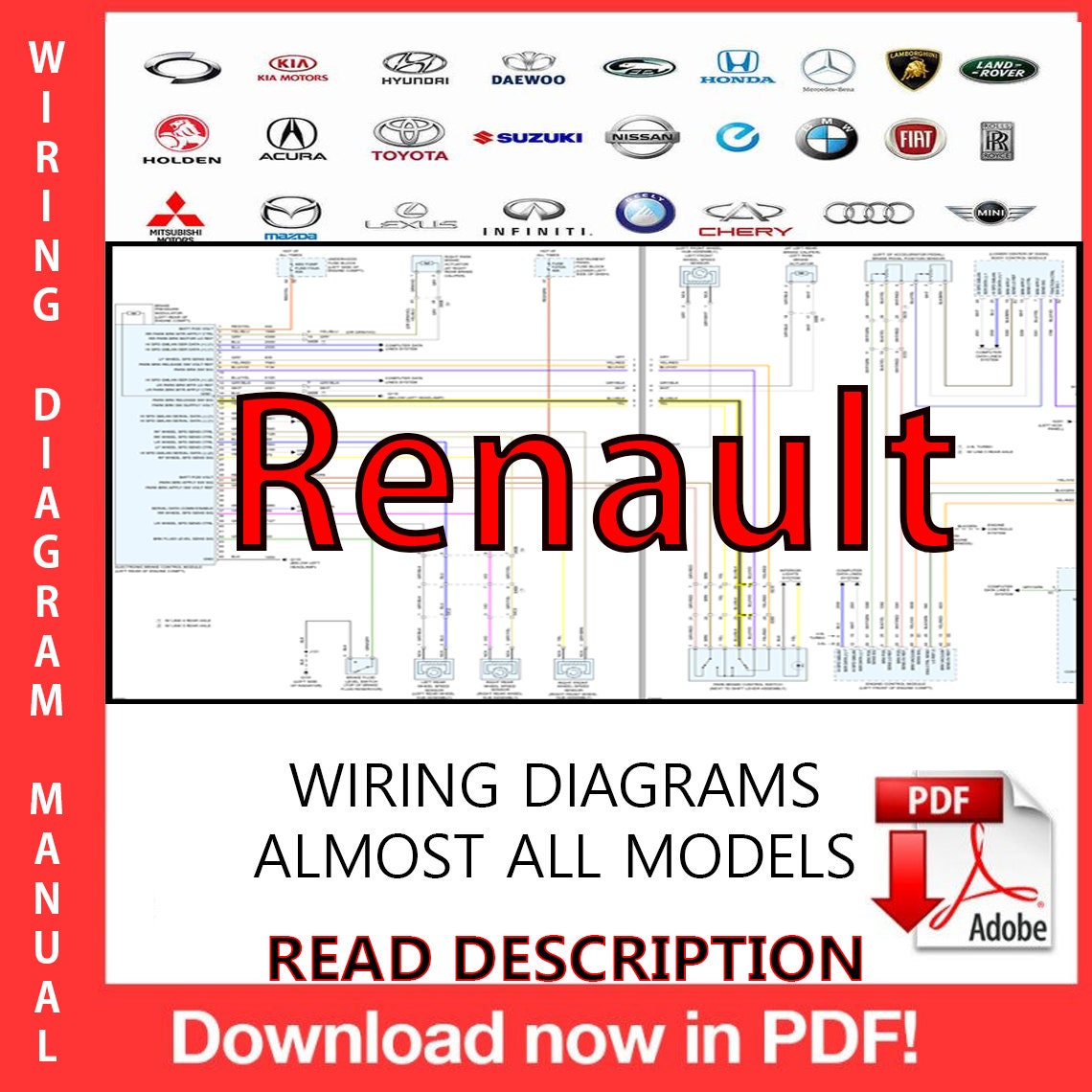 Renault Wiring Diagrams Manual PDF Almost All Models Etsy