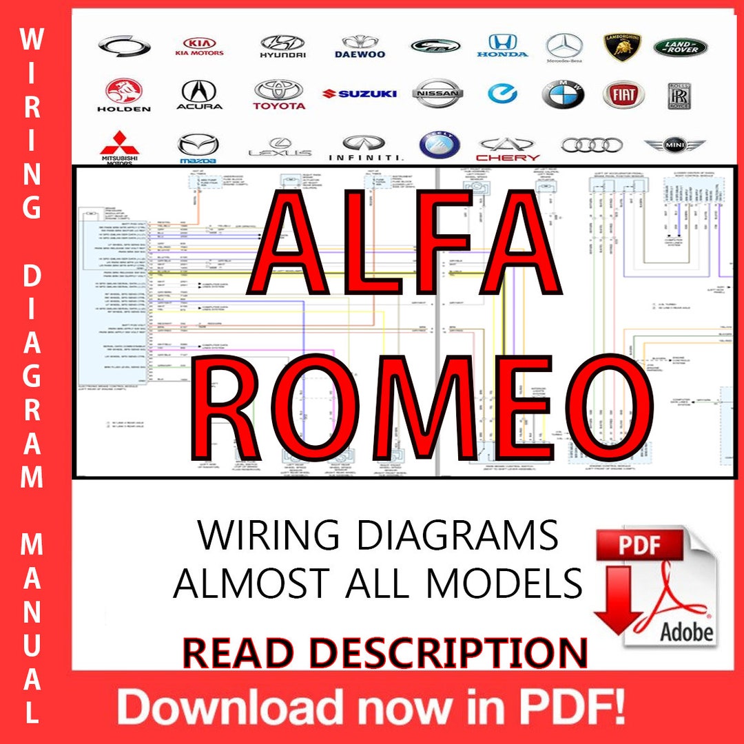 Alfa Romeo Wiring Diagrams Manual PDF Almost All Models - Etsy