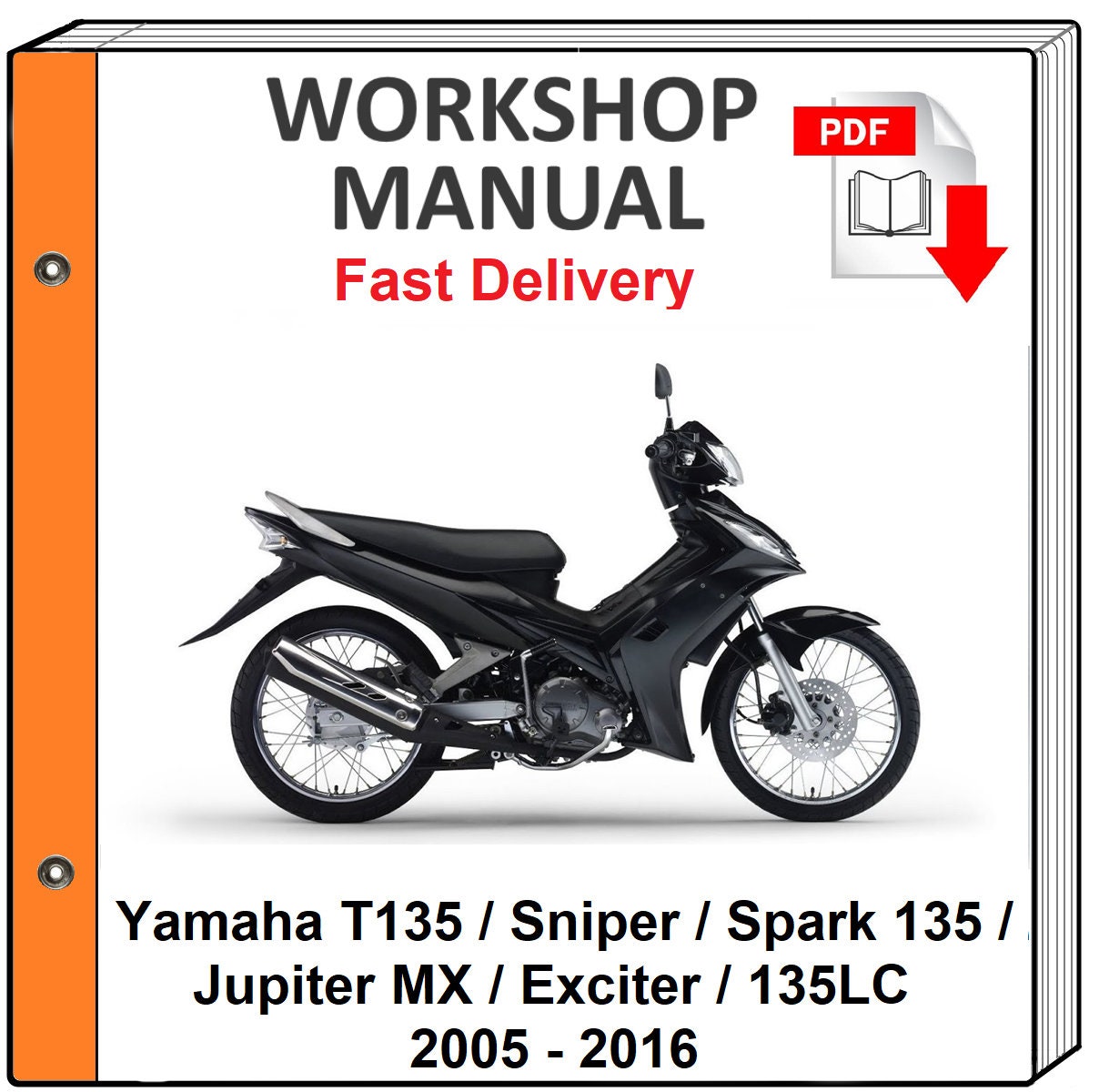 Yamaha T135 Spark 135 Sniper 135 2005 - 2016 Service Repair Shop Manual -  Etsy, image size:1208x1200