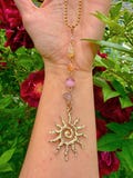 Handmade Crystal Sunset Car Charm: Agate, Citrine Boho Rearview Mirror Decoration. Unique Car Accessory. Handmade Gift.