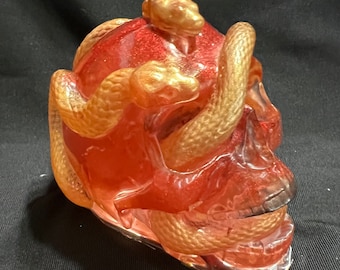 Epoxy Snaked Skull