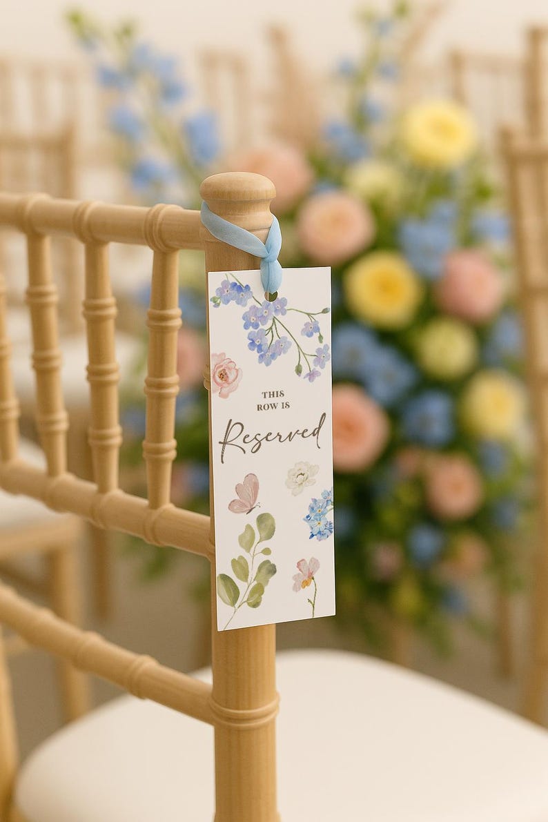 Reserved Chair Tags for Wedding – Row Reserve Aisle Seat Signs ...