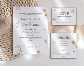 Champagne Flutes Wedding Acceptance Card Can Be Personalised | UK - View #9