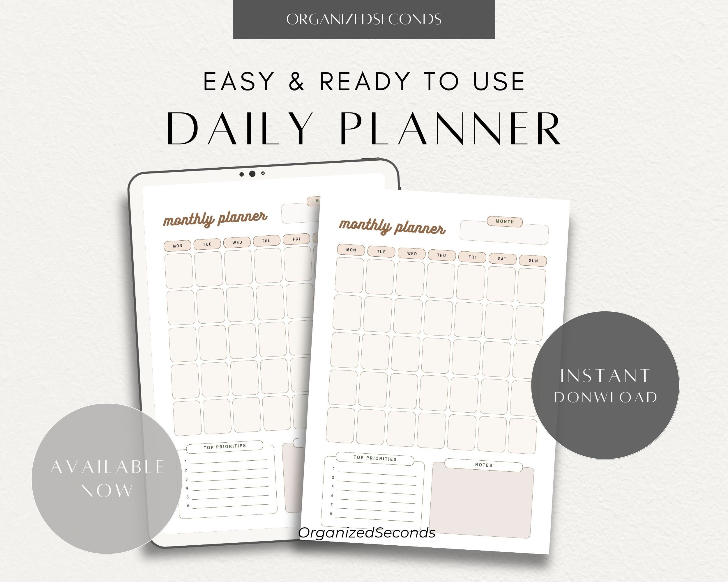 Monthly Planner Printable Monthly Organizer Productivity - Etsy