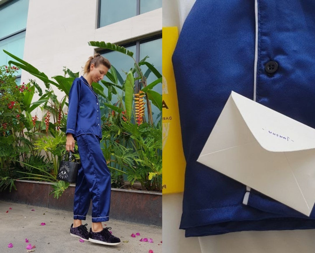 Mulberry Navy Silk Luxe Pajama main image 0