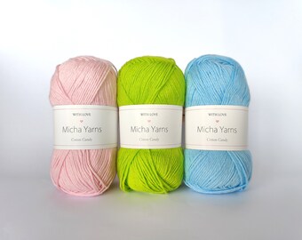 100% cotton yarn - 50gram - 170meter - 22 colours