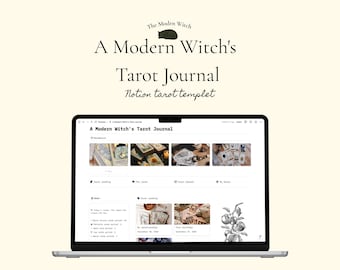 Modern Witch Tarot Journal for Notion · Digital Tarot Journal Template · Guided Tarot Readings & Reflections Tool for Witches