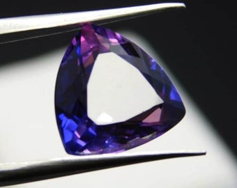 High-Quality Natural Tanzanite 10-12 Carat Trillion Cut Purple Gemstone Certified, Ideal for Fine Jewelry Making, Unique Wedding Gift