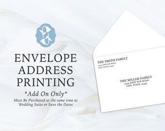 ADD ON ONLY - Envelope Address Printing, Digitally Printed, Main Invitation, Rsvp