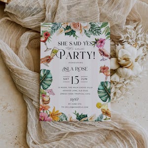 Tropical Bachelorette Party Invite, Tropical Disco Bachelorette, Bach invite, Printable Template, Editable Itinerary, Beach Last Splash