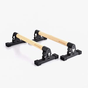Parallettes Little Bear: Barras de flexiones de calistenia para gimnasio en casa, entrenamiento de pino, barras paralelas de madera