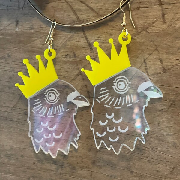 Acrylic King Pigeon Earrings, bird lover, horror movie lover, A24 fan, Hereditary fan, horror fans