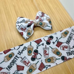 Lieblingssachen Bullet Fabric Haarschleife - 4 "Breit mit Alligator Clip | Handgemachte Kaffee & Fast Food Schleife