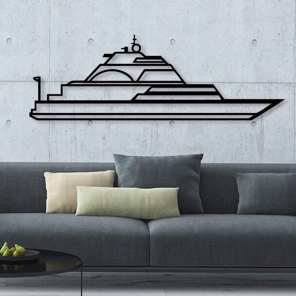 Yacht Metal Art Etsy