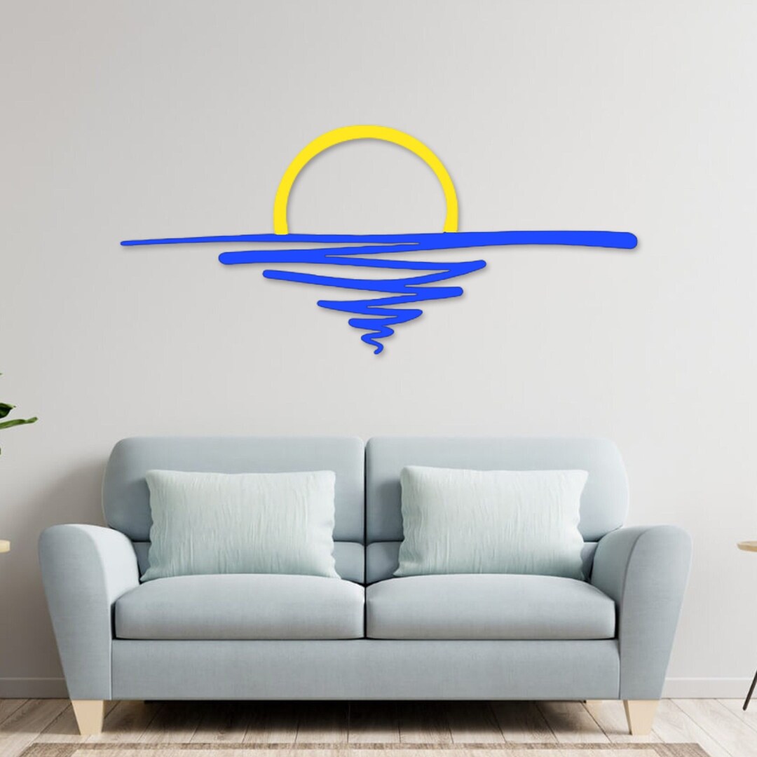 Sunrise Metal Wall Art, Sunshine Minimalist Design, Mid Century Boho