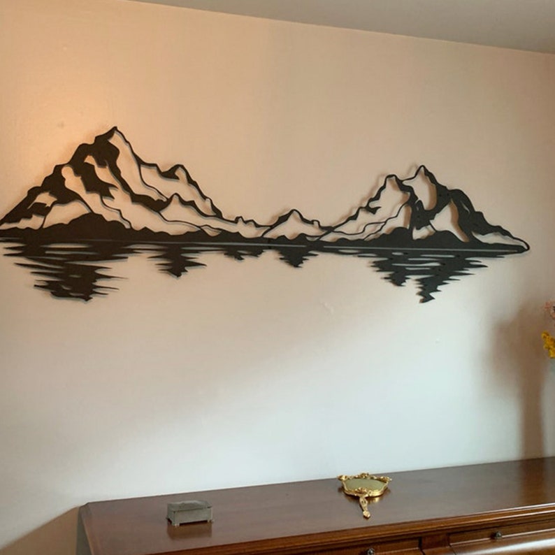 Metal Mountain Wall Art Metal Wall Decor Mountain Range Etsy