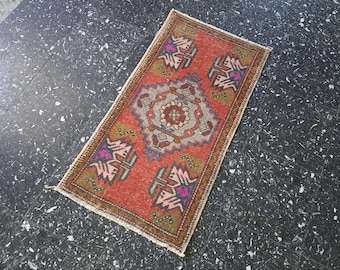 Small Turkish Rug, Vintage Rug, Oushak Rug, Kitchen Rug, Home Decor, Oriental Rug, Bedroom Rug, Home Gift, Doormat Rug, 1.6 x 3 ft