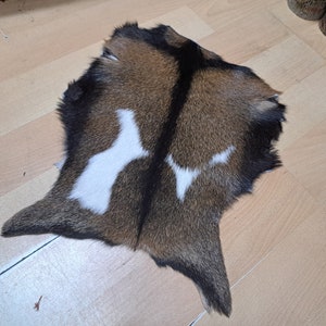 Turkish Goat Skin, Genuine Leather, Goatskin Pelt Leather, Natural Goat, Home Gift, Genuine Rug, Scandinavian Rug, Throw Fur, 1.2 x 1.8 ft