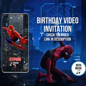 Marvel Spiderman - Invitations - 5 pièces avec enveloppes blanches  assorties - Spidey