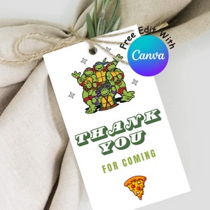 Favor Tags, TMNT Thank You Tags, TMNT Tags, Teenage Mutant Ninja Tags, TMNT Party, Ninja Tags, Turtles Tag, Printables, Personalized #0128