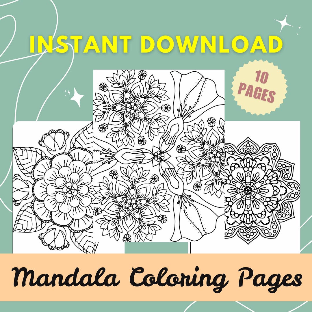 Therapeutic Mandala Designs for Coloring, Anxiety Relief Coloring ...
