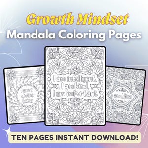 Manifestation Coloring Pages, Printable Positive Affirmations for Abundance & Success, Inspirational Creative Activity for All Ages