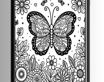 Pages Coloring Butterfly Fantasy Coloring Pages Kids, Fantasy Coloring Sheets, Coloring Book for Adults, Teens and Kids