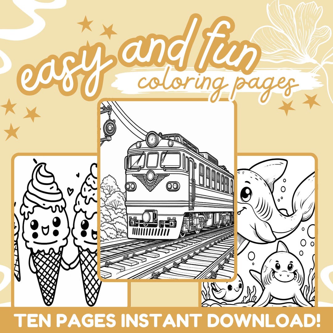 Simple and Easy Printable Kids Coloring Pages 2025, Art & Relaxation ...
