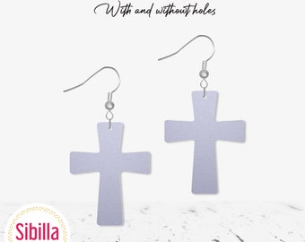 Cross Earring SVG Cut Files, Cute Easter Faux Leather Earrings SVG Templates, Religious Dangle Jewelry SVG for Cricut Glowforge Laser cut