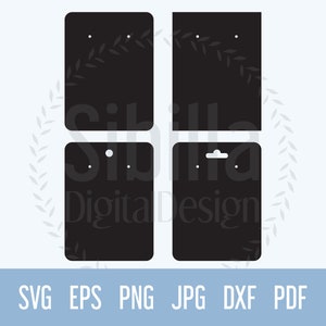 May include: Four black earring display cards with two holes for earrings. Each card has a hanging hole at the top.