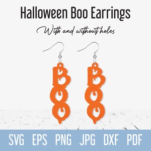 Boo earrings svg,Halloween boo earrings cut file, Halloween glowforge earrings, Boo laser earrings svg, Cricut earrings, Xtool earrings, Holiday earrings, Boo halloween DIY earrings, Halloween gift idea, Halloween Faux leather earrings svg