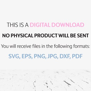 Puede incluir: Texto que dice "Esta es una descarga digital. No se enviar&aacute; ning&uacute;n producto f&iacute;sico. Recibir&aacute; los archivos en los siguientes formatos: SVG, EPS, PNG, JPG, DXF, PDF".